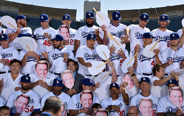 James Outman poses for a portrait during the Los Angeles Dodgers