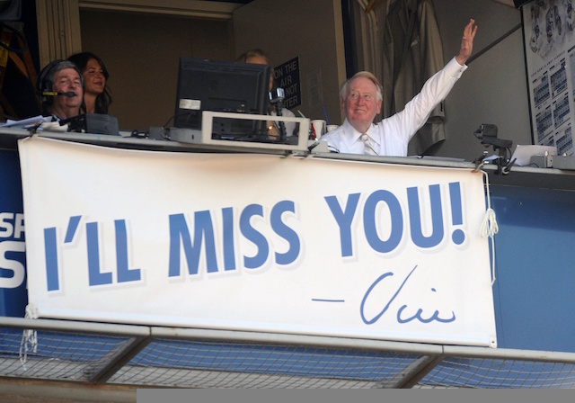 Vin Scully honors wife with song in farewell