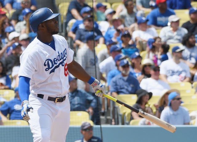 Yasiel Puig Breaks Bat After Strikeout