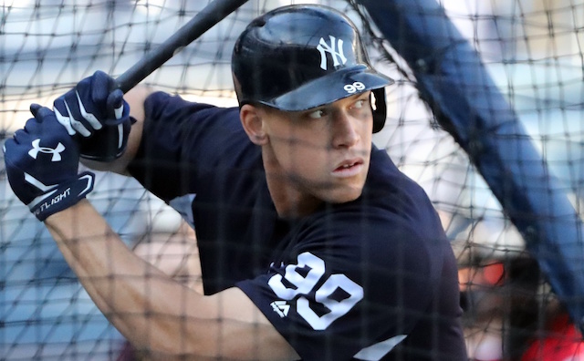 Giancarlo Stanton, Gary Sanchez, and Aaron Judge receiving their 2017  Silver Slugger Awards.