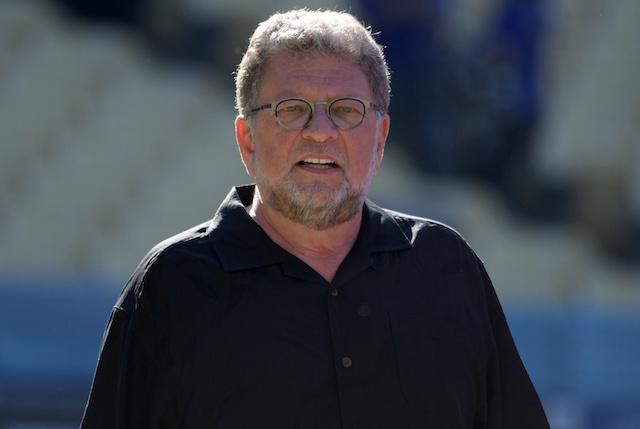 Charley Steiner broadcasting Dodger games from his living room