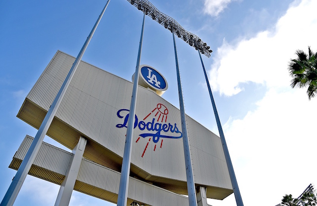 Dodgers logo, Dodger Stadium lights