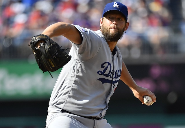 Los Angeles Dodgers pitcher Clayton Kershaw against the Washington Nationals