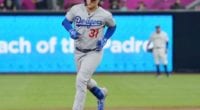 Los Angeles Dodgers outfielder Joc Pederson rounds the bases after hitting a home run against the San Diego Padres