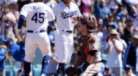 Los Angeles Dodgers teammates Matt Beaty and Cody Bellinger celebrate after a home run