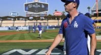 Los Angeles Dodgers catcher Will Smith during batting practice before Game 1 of the 2019 NLDS