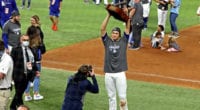 Corey Seager, World Series MVP trophy, 2020 World Series