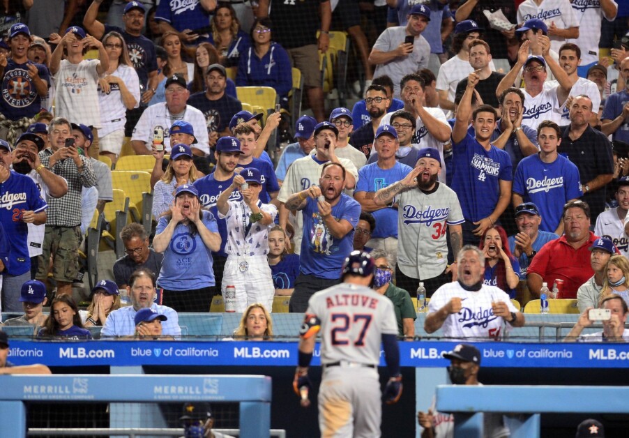 Fans return to Dodger Stadium  Less than 15,000 fans are being