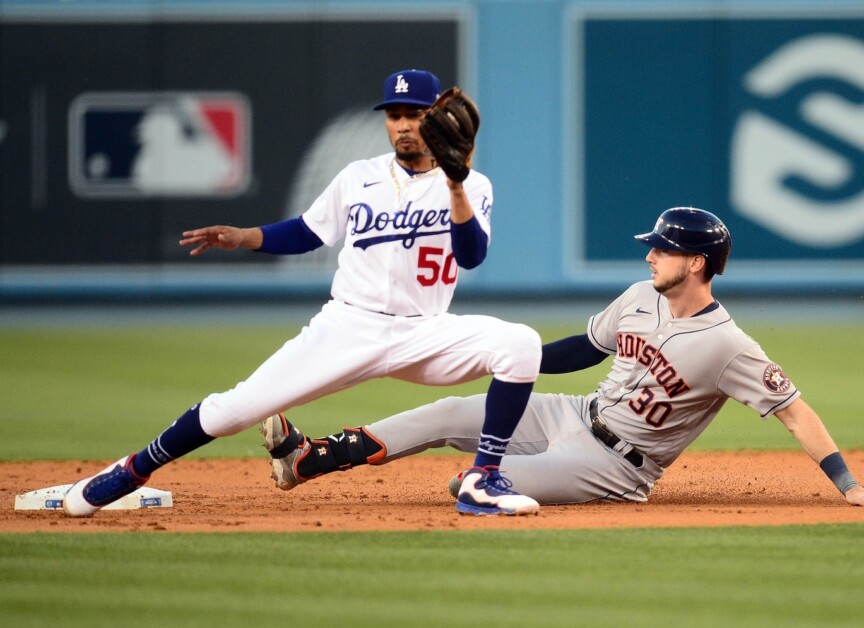 Dodgers' Mookie Betts is happy playing the infield, with