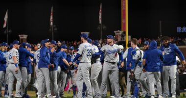 Matt Beaty, Cody Bellinger, Kenley Jansen, Dodgers win, 2021 NLDS