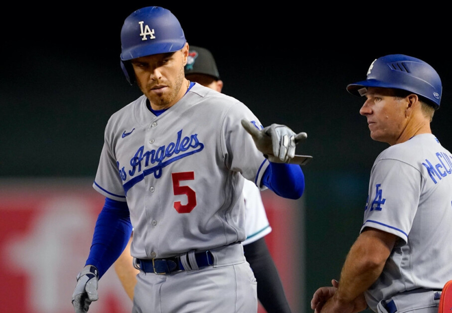 L.A. Dodgers' Freddie Freeman High Fives Dad After First Home Run