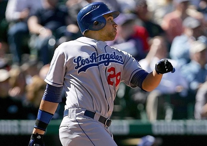 Los Angeles Dodgers Mike Piazza (31) during a game from his 1997