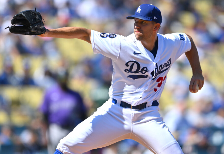 Autographed and Game-Used Brooklyn Dodgers Jersey: Tyler Anderson #31  (LAD@KC 8/13/22)- Size 46